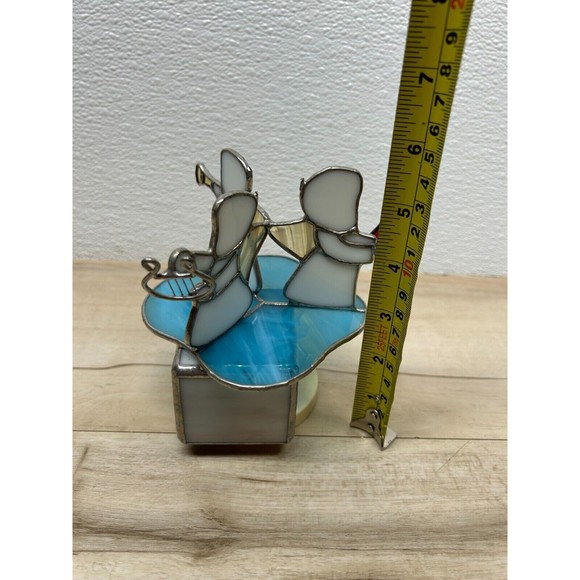 Vtg Christmas Angels Stained Glass Sankyo Japan Music Box Carousel Amazing Grase - Picture 6 of 11
